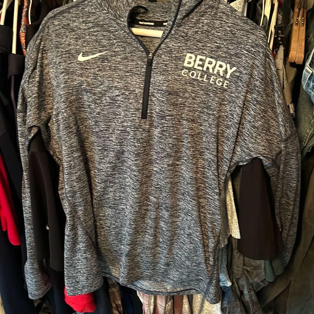 Nike dry fit blue Berry College long sleeve running shirt